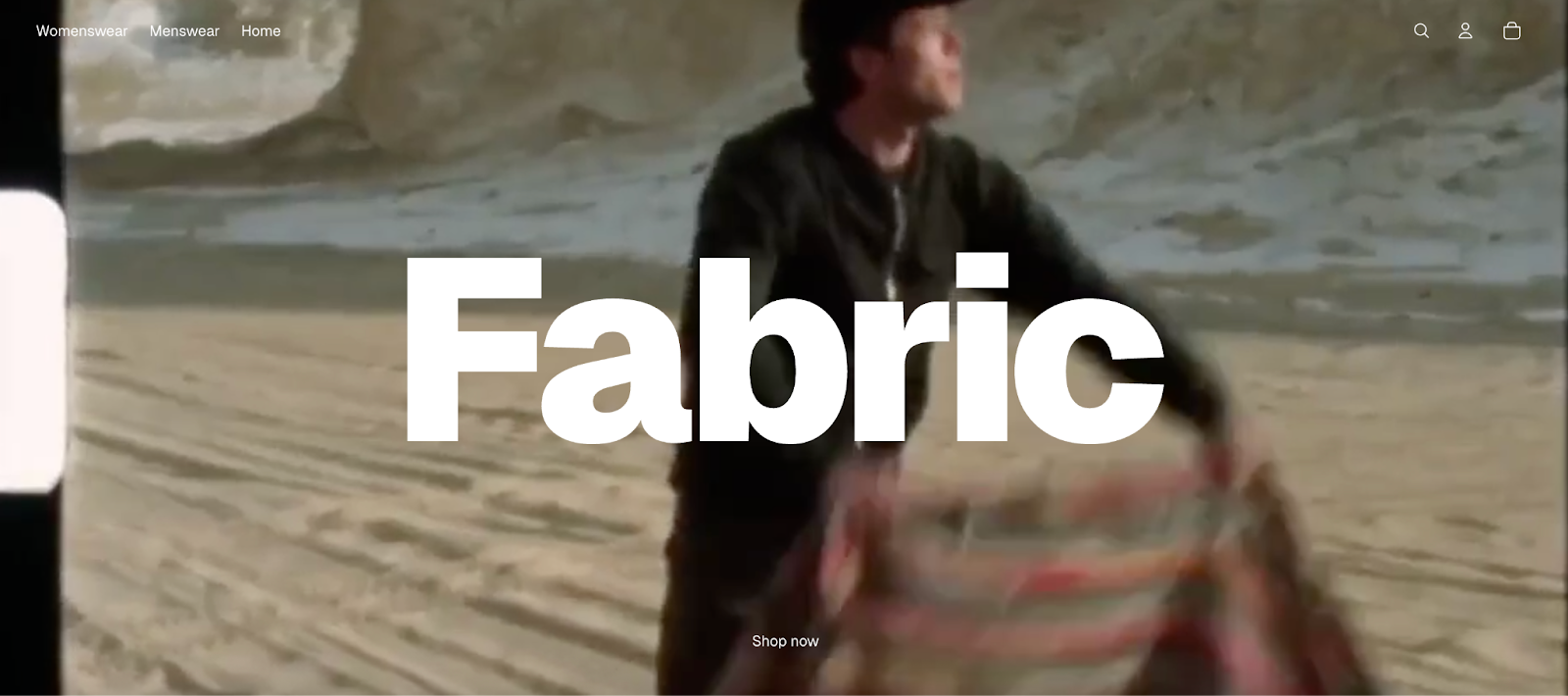 A screenshot of Shopify’s Fabric theme, which uses Geist in the headings, subheadings, and body.