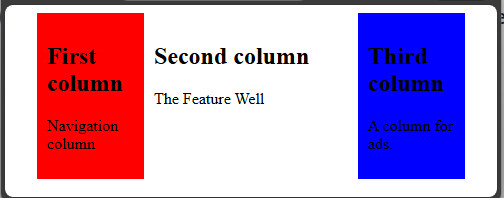 An example three-column layout.