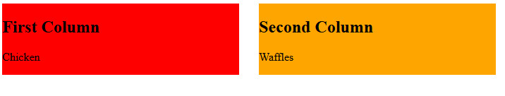 Two columns rendered in CSS.